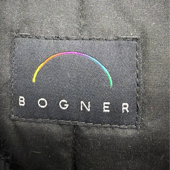 Bogner Womens Black Nylon Embroidered Hooded Jacket Stylish Winter Coat Size 12 - Picture 14 of 16